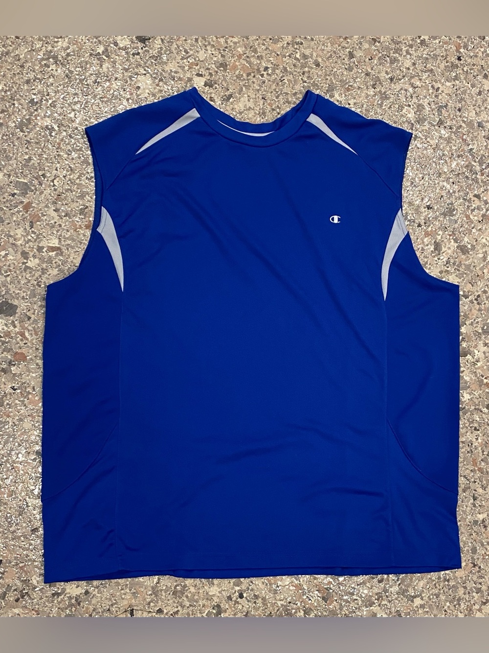 Champion Men’s Sleeveless Athletic Tank - Blue with Gray Accents